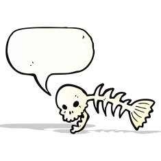 cartoon spooky fish bones symbol N3