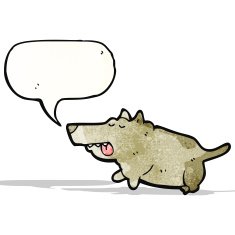 cartoon dog with speech bubble N34