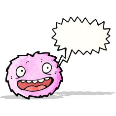 pink furry creature cartoon