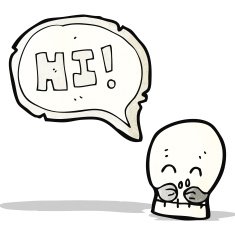 skull saying hi