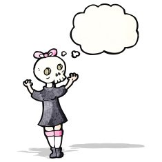 spooky skull mask girl