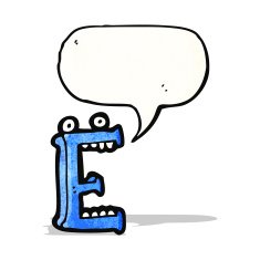 cartoon letter e N4