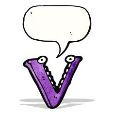 Cartoon Letter V N6