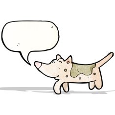 cartoon dog with speech bubble N35