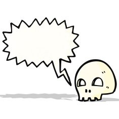 spooky skull cartoon N18
