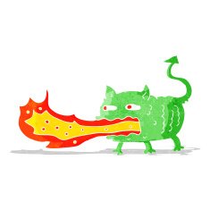 cartoon fire breathing imp