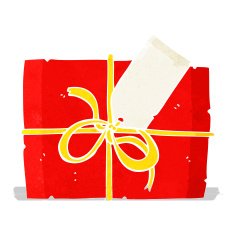 cartoon wrapped present