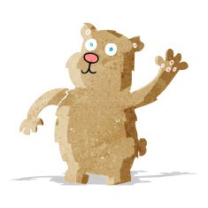 cartoon waving bear N3