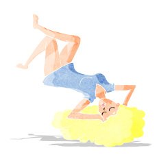 cartoon woman lying on floor