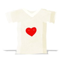 cartoon t shirt with love heart