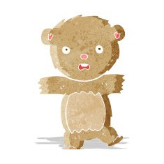 cartoon shocked teddy bear