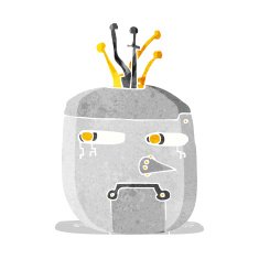 cartoon robot head N12