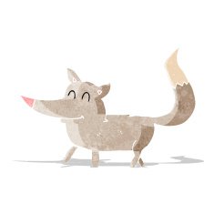 cartoon little wolf N37