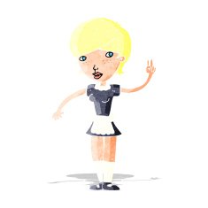 cartoon waitress taking order