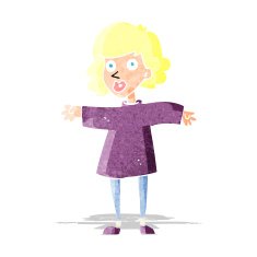 cartoon nervous woman N6