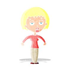 cartoon woman shrugging shoulders N6