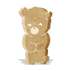 cartoon shy teddy bear