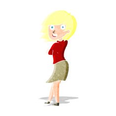 cartoon happy woman N11