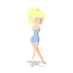 cartoon woman posing in dress N2