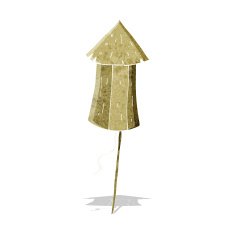 cartoon old wooden firework
