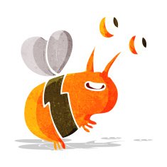 cartoon happy bee