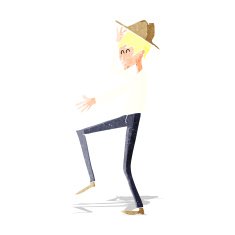 cartoon fashionable man