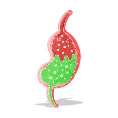 cartoon bubbling stomach