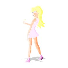 cartoon woman posing in dress N3