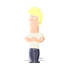 cartoon man sulking