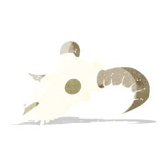 cartoon ram skull