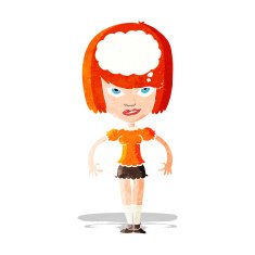 cartoon woman with idea N5
