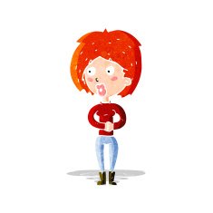 cartoon surprised woman N11