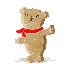 cartoon waving teddy bear N4