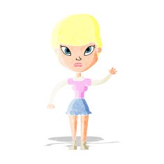 Cartoon Woman Waving N7