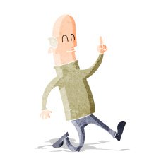 cartoon bald man with idea N3