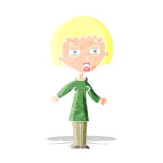 cartoon tired woman