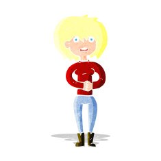 cartoon worried woman N2