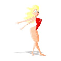 cartoon sexy woman in swimsuit