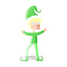 cartoon excited christmas elf