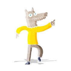 cartoon wolf man