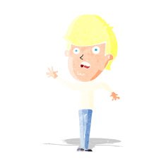 cartoon unhappy boy