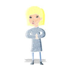 cartoon calm woman