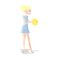 Cartoon Woman Clapping Hands N2