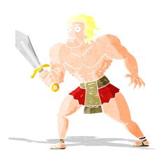 cartoon fantasy hero man