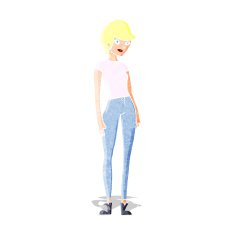 cartoon modern attractive woman
