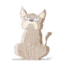 cartoon grumpy little dog N2