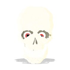 cartoon spooky skull N16