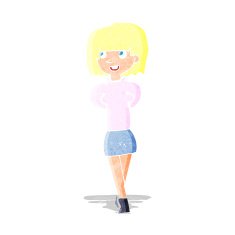 cartoon happy woman N15