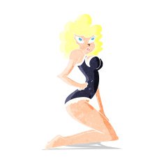 cartoon pin-up woman