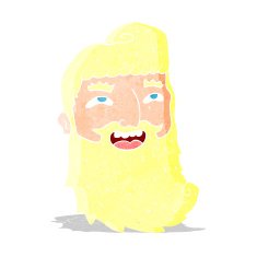 cartoon laughing bearded man